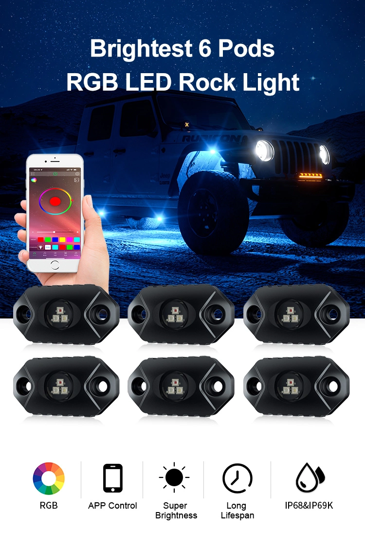 RGBW Pod LED Car Decorative RGB Mini LED Rock Light