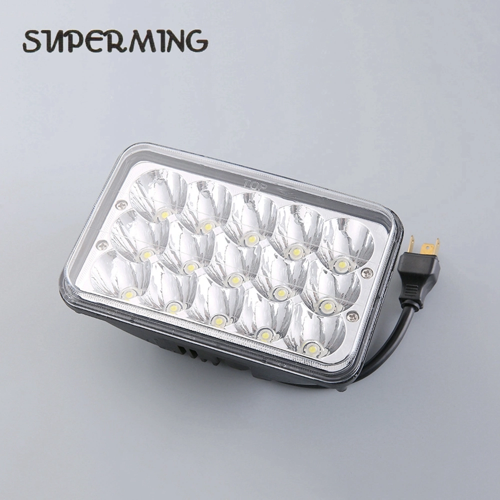 LED Driving Light Luz De High Low 45W 5inch 4X6 LED Headlight Fog Light for SUV ATV Jeep Offroad