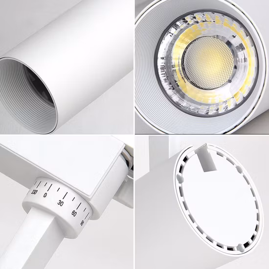 Galeria Museu Mini 10W 20W LED Iluminação Interior Projecto Rail Framing Zoomable Foco Regulável Ajustável Holofote COB Track Light