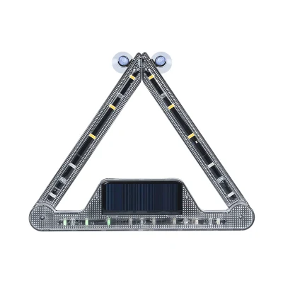 Segurança rodoviária 18 PCS brilhante LED de iluminação de sinal de emergência com design dobrável de controle remoto farol recarregável solar lâmpada estroboscópica triângulo luz de advertência