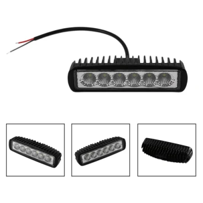 Luz de trabalho Offroad Flood Spot 18W LED Luzes de trabalho Acessórios para caminhão ATV 4X4 SUV 12V 24V 18W Barra de luz LED de 6 polegadas