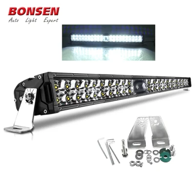 Barra de luz LED para carro 2000 metros Iluminação 2 fileiras Offroad 4X4 Spot Beam 14 22 32 43 Barra de luz laser LED 4X4 de 50 polegadas